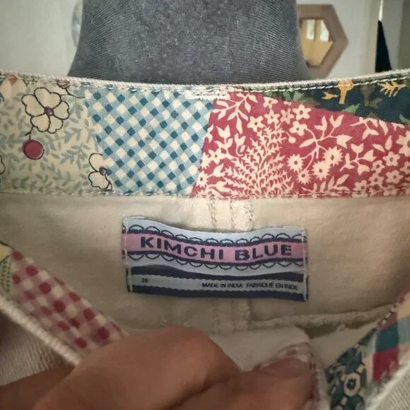 Kimchi Blue Womens Patchwork Star Print Wide Leg Jeans Size 28 - Picture 5 of 8